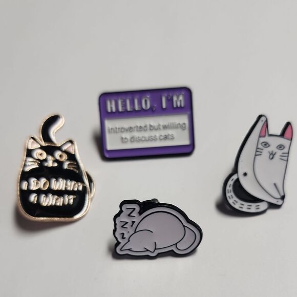Cute Cat Enamel Pin Set - Picture 1 of 3